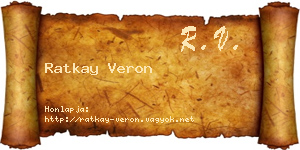 Ratkay Veron névjegykártya